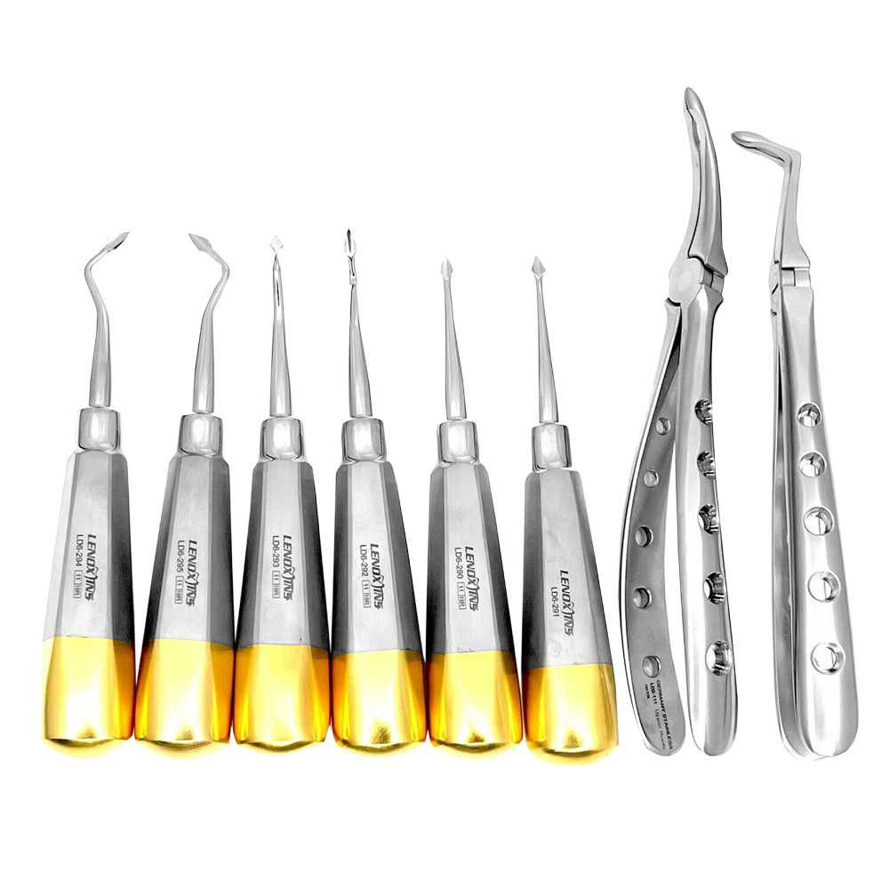 Spade Root Tip Kit, 6 Elevators 2 Root Forceps